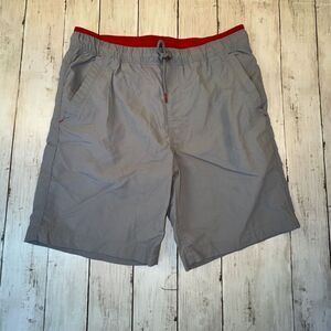 The North Face Hiking Shorts Men Small Gray Zip Pocket Nylon Outdoor Drawstring